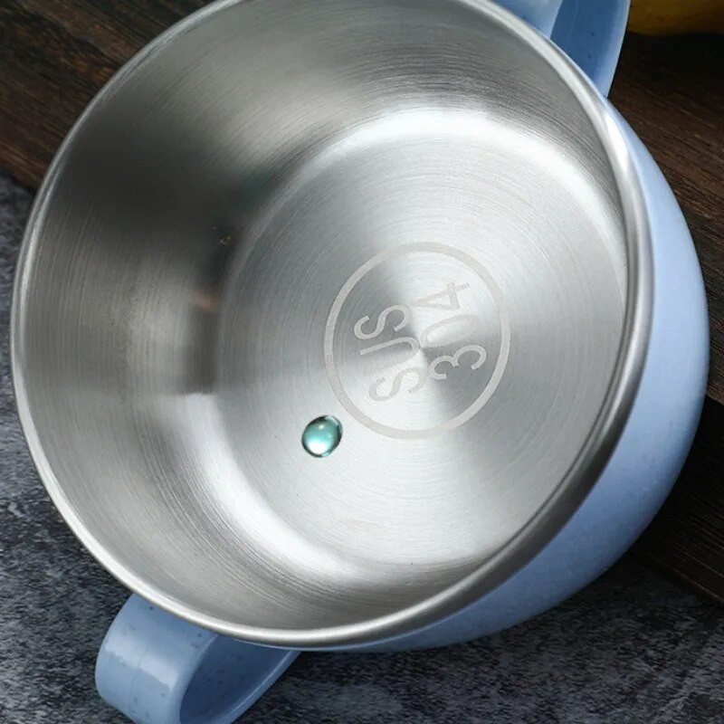 Μπολ από ανοξείδωτο ατσάλι διπλής στρώσης Πλαστικό μπολ σούπας ρυζιού με μόνωση κατά του ζεματίσματος Επιτραπέζιο μπολ για παιδιά συμπληρωματικά