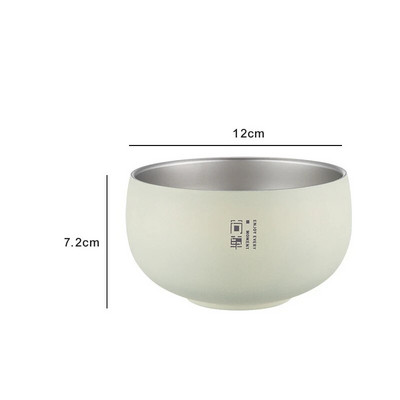 Купа за оризова супа в японски стил От неръждаема стомана Двуслоен контейнер за храна за вечеря за плодове Рамен юфка Съдове против изгаряне