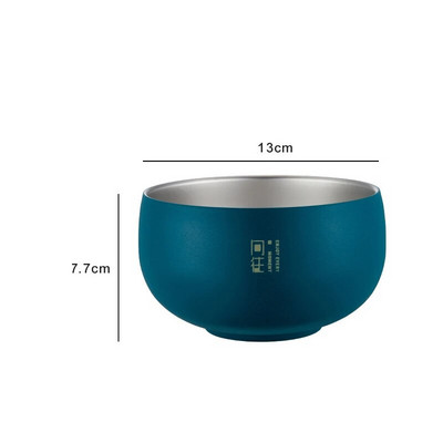 Купа за оризова супа в японски стил От неръждаема стомана Двуслоен контейнер за храна за вечеря за плодове Рамен юфка Съдове против изгаряне