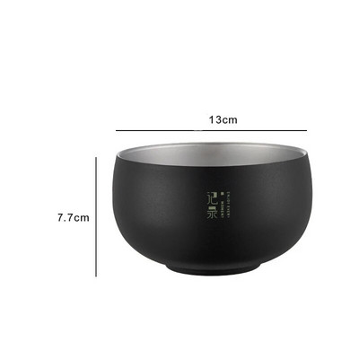 Купа за оризова супа в японски стил От неръждаема стомана Двуслоен контейнер за храна за вечеря за плодове Рамен юфка Съдове против изгаряне