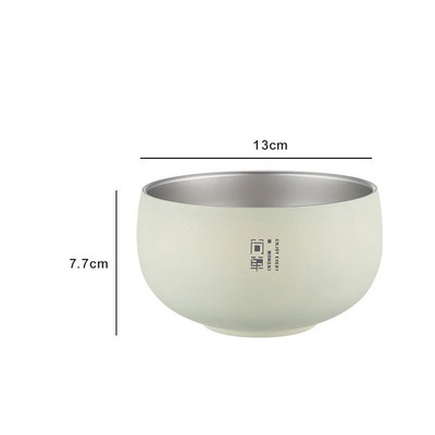 Купа за оризова супа в японски стил От неръждаема стомана Двуслоен контейнер за храна за вечеря за плодове Рамен юфка Съдове против изгаряне