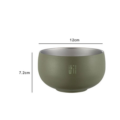 Купа за оризова супа в японски стил От неръждаема стомана Двуслоен контейнер за храна за вечеря за плодове Рамен юфка Съдове против изгаряне