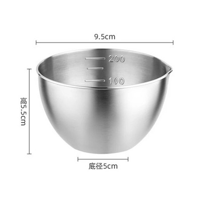 Купи за разбиване на яйца от неръждаема стомана 304 Купа за смесване на брашно за салата с везна Домашни прибори за хранене Контейнер за храна и плодове Нови кухненски прибори