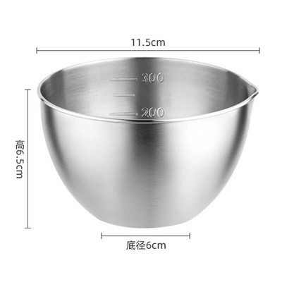 Купи за разбиване на яйца от неръждаема стомана 304 Купа за смесване на брашно за салата с везна Домашни прибори за хранене Контейнер за храна и плодове Нови кухненски прибори