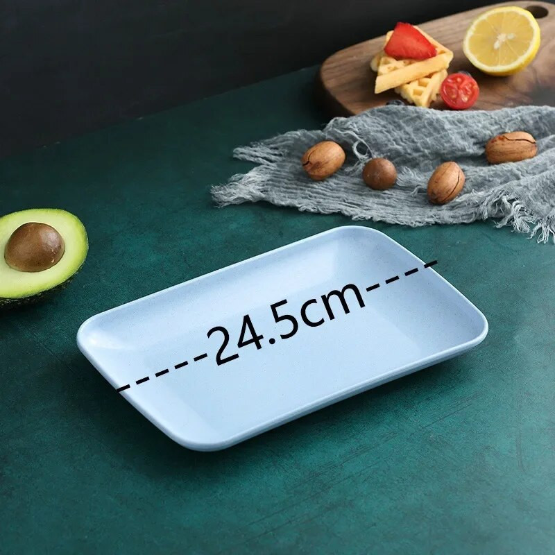 Δημιουργικό άχυρο σίτου ορθογώνιο πιάτο Μελαμίνη Υγιεινά επιτραπέζια σκεύη Επιδόρπιο Πιάτο ζυμαρικών σούσι Πιάτα κουζίνας Μαγειρική