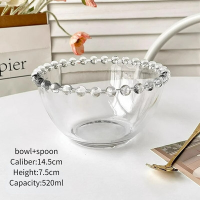 Обикновени перлени стъклени купи Купа за плодова салата Купа за закуска с овесени ядки Купички за десерт с кисело мляко Тава за съхранение на бижута Инструменти за домашна кухня