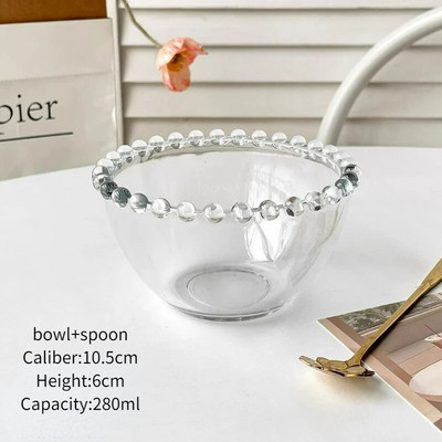 Обикновени перлени стъклени купи Купа за плодова салата Купа за закуска с овесени ядки Купички за десерт с кисело мляко Тава за съхранение на бижута Инструменти за домашна кухня