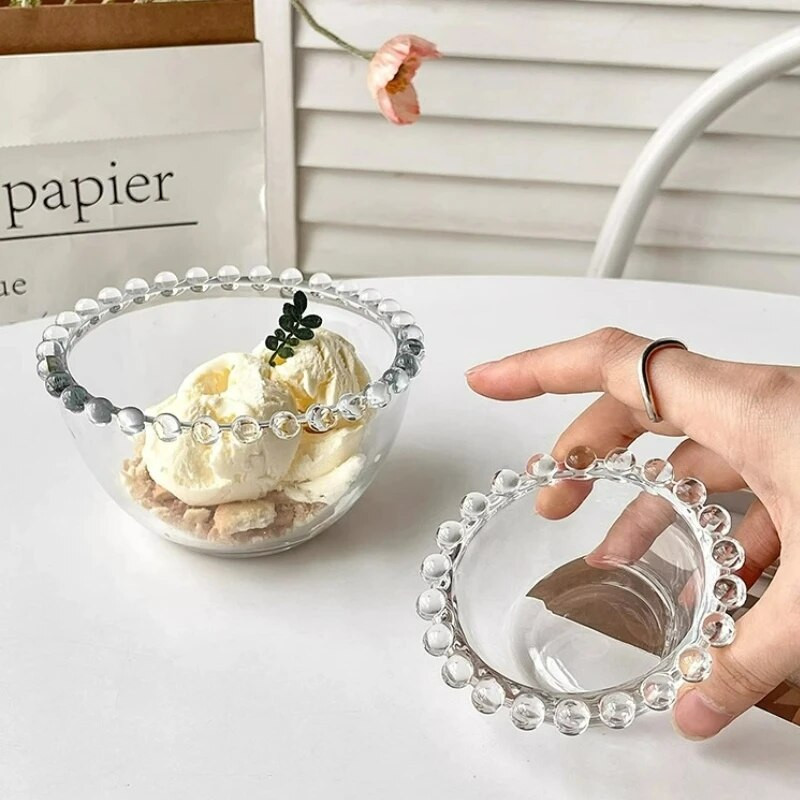 Απλά μαργαριταρένια γυάλινα μπολ Φρουτοσαλάτα Μπολ βρώμης Μπολ πρωινού Μπολ γιαουρτιού Επιδόρπιο Δίσκος αποθήκευσης κοσμημάτων Εργαλεία σπιτιού σπιτιού