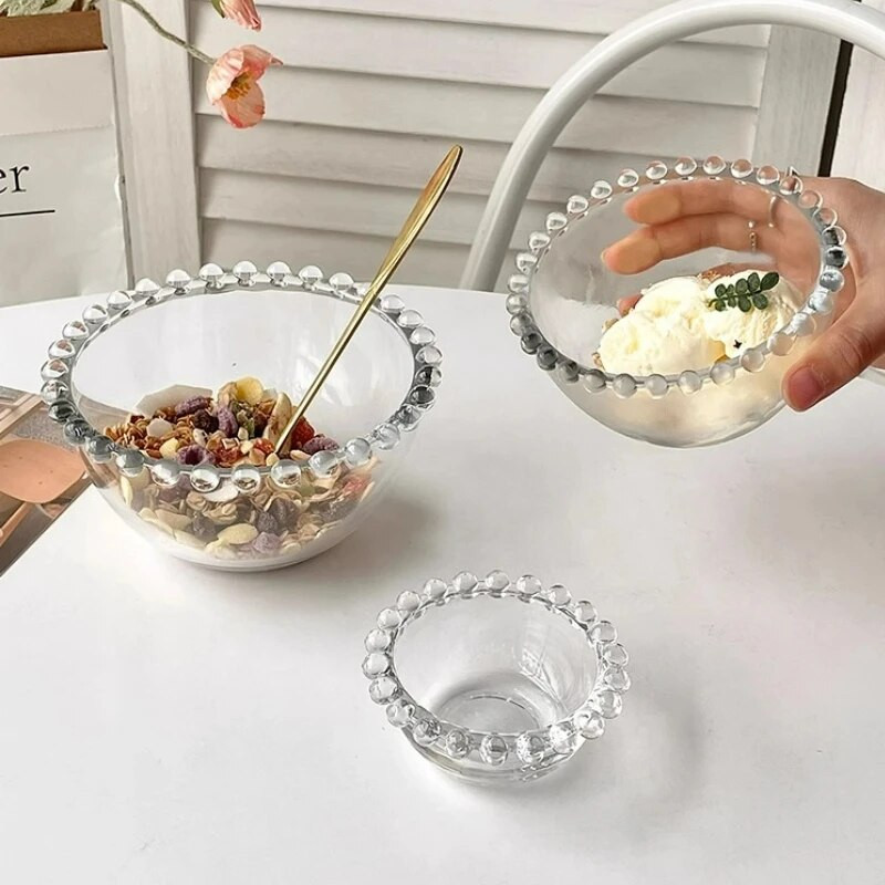 Απλά μαργαριταρένια γυάλινα μπολ Φρουτοσαλάτα Μπολ βρώμης Μπολ πρωινού Μπολ γιαουρτιού Επιδόρπιο Δίσκος αποθήκευσης κοσμημάτων Εργαλεία σπιτιού σπιτιού