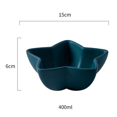 Детска керамична купа във формата на звезда, едноцветен креативен сервиз, чиния за плодова салата, ресторантски ястия, кухненски прибори.