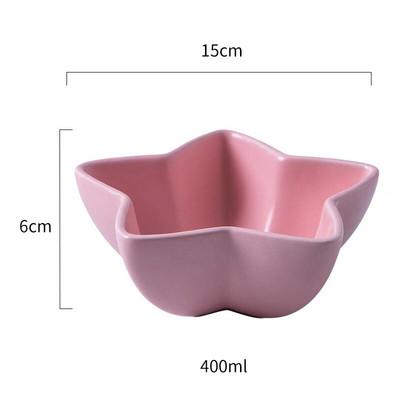 Детска керамична купа във формата на звезда, едноцветен креативен сервиз, чиния за плодова салата, ресторантски ястия, кухненски прибори.
