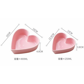 Любовна купа за салата във формата на сърце Керамична купа за яйца на пара Домакински съд във формата на сърце Ресторантски прибори за хранене Кухненски прибори