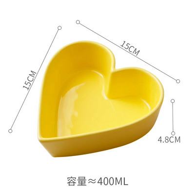 Любовна купа за салата във формата на сърце Керамична купа за яйца на пара Домакински съд във формата на сърце Ресторантски прибори за хранене Кухненски прибори