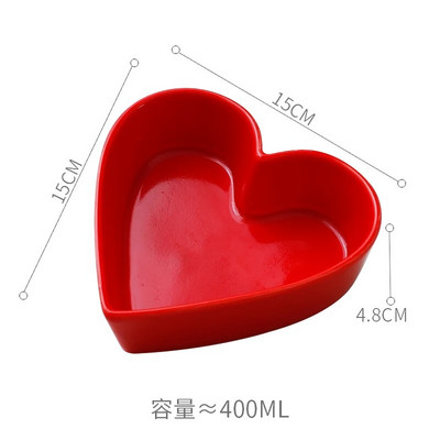 Любовна купа за салата във формата на сърце Керамична купа за яйца на пара Домакински съд във формата на сърце Ресторантски прибори за хранене Кухненски прибори