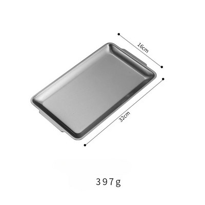 Чиния за закуски от неръждаема стомана Западен ресторант Креативна плоска чиния Плодова торта Закуски Поднос за кафе Правоъгълна чиния Сервиз