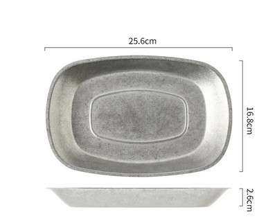 Скандинавска пържола от неръждаема стомана Чинии за вечеря Снек Плодове Десерт Торта Зеленчукова плитка чиния Корейска мода Ретро сервизи