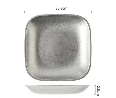 Скандинавска пържола от неръждаема стомана Чинии за вечеря Снек Плодове Десерт Торта Зеленчукова плитка чиния Корейска мода Ретро сервизи