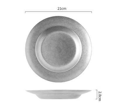 Скандинавска пържола от неръждаема стомана Чинии за вечеря Снек Плодове Десерт Торта Зеленчукова плитка чиния Корейска мода Ретро сервизи