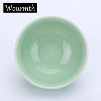 Creative Natural Health Ceramic Emboss Craft 4.5 inch Bowl Китайски стил Celadon Bowl Домашен порцелан Купа за оризова супа Посуда