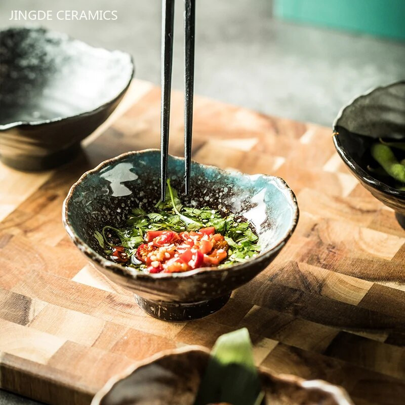 1db japán kerámia tál szabálytalan ramen tál Háztartási gyümölcs saláta tál Konyhai kiegészítők Kreatív porcelán étkészlet