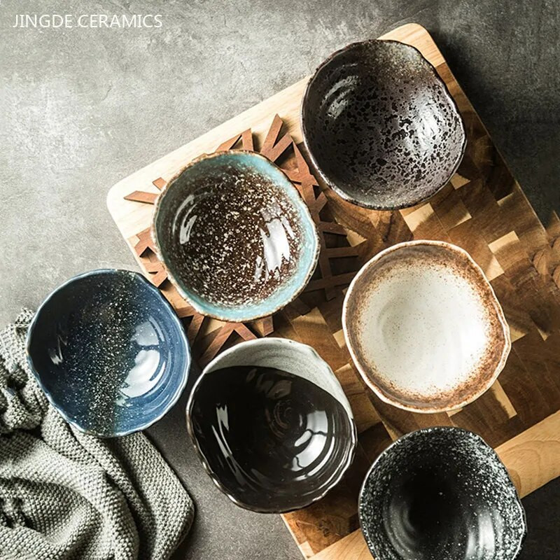 1db japán kerámia tál szabálytalan ramen tál Háztartási gyümölcs saláta tál Konyhai kiegészítők Kreatív porcelán étkészlet