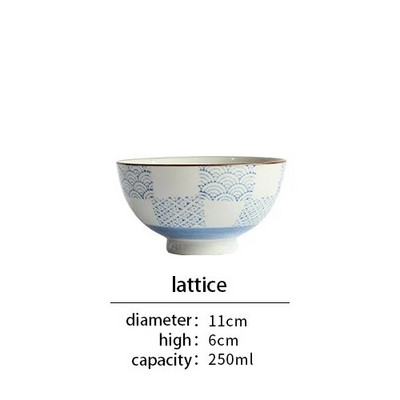 4,25 инча кухненски прибори за хранене Японска подглазурна купа за ориз Купи за храна Рамен комплект Керамична закуска Сладък красив бар за хранене