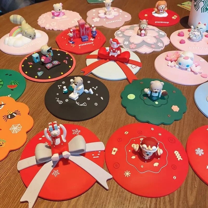 Szilikon csésze fedők, medvepohár fedők porálló légmentes tömítés bögrékhez, macskákhoz, nyúlokhoz, mókus italpohárokhoz, kávéscsésze-tartozékok