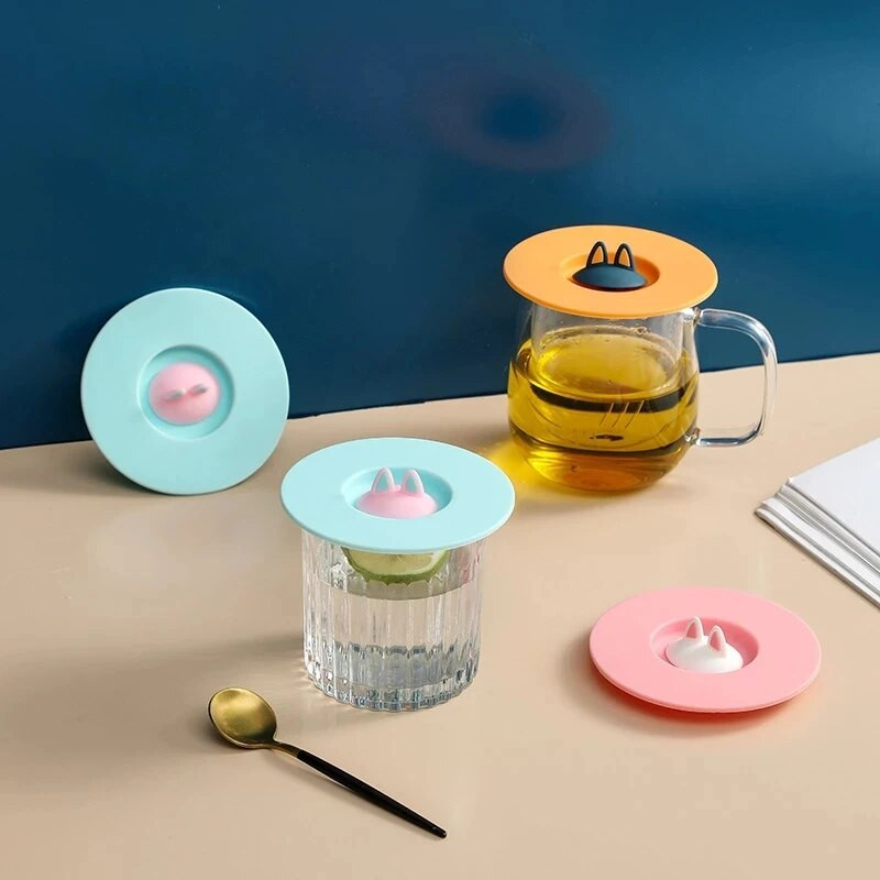 Επαναχρησιμοποιούμενο κάλυμμα φλυτζανιού σιλικόνης 10 cm Αντισκόνη Καπάκι ποτηριού πόσιμου νερού Ανθεκτικό στη θερμότητα Καπάκια φλυτζανιών τσαγιού Αξεσουάρ ποτηριών Εξαρτήματα ποτών