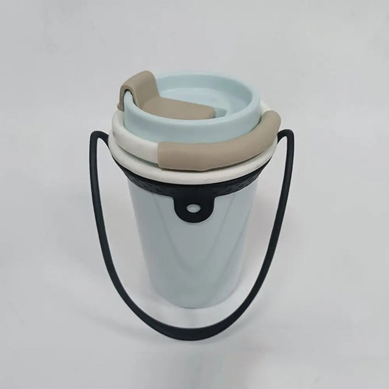 Szilikon vizespalack hordszíjak, hordozható, újrafelhasználható pohárhuzat kihangosító heveder Italos bögre markolat tejes teahordozó tartó