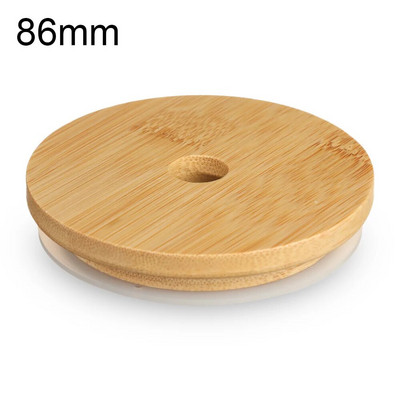 Újrafelhasználható bambusz fa fedők szalmalyukas turmixok befőzés tároló palackok befőttesüveg fedél széles szájú csésze környezetbarát fedők sapka