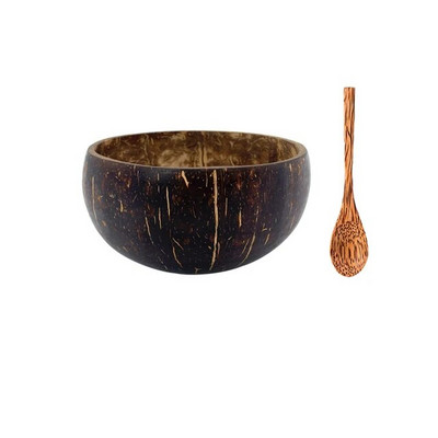 12-15 см естествена кокосова купа Защита Дървени съдове Vaisselle Дървени прибори Комплект лъжици Купи Acai, Купи Buddha