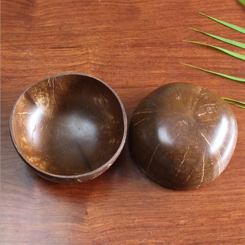 12-15 εκ. Φυσική προστασία μπολ καρύδας Ξύλινα σκεύη Vaisselle Ξύλινα Σετ Κουτάλια Κουτάλια Acai Bowls, Buddha Bowls