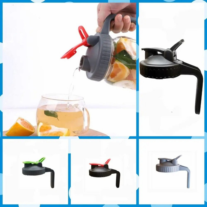 Με πλατύ στόμα καπάκια βάζων Mason με λαβή για στόμιο ροής και στεγανή λειτουργία Μετατρέψτε τα Mason βάζα σας σε στάμνες για ντρέσισμα σαλάτας