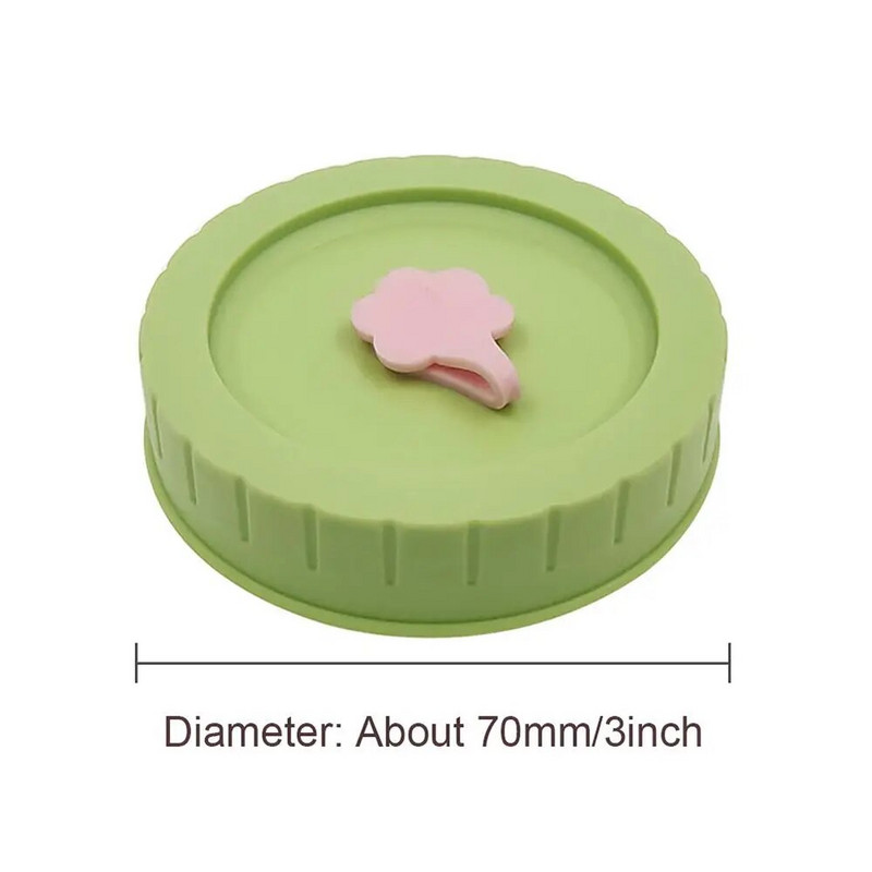 1/4 τεμ. Χαριτωμένα καπάκια βάζας Mason γενικής χρήσης με τρύπα από άχυρο 70 χιλιοστά Αποθήκευση διαμέτρου 70 mm Προμήθειες κουζίνας με προστασία από διαρροές