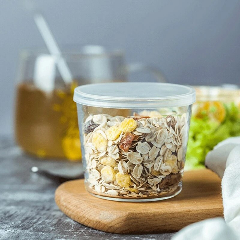 Μπολ Ιαπωνικού στιλ Φρουτοσαλάτα Σπίτι Διαφανές Γυάλινο Δίχτυ Κόκκινο Επιτραπέζιο σκεύος INS Γόνατο πουτίγκας Μπολ με Κάλυμμα Μικρό μπολ