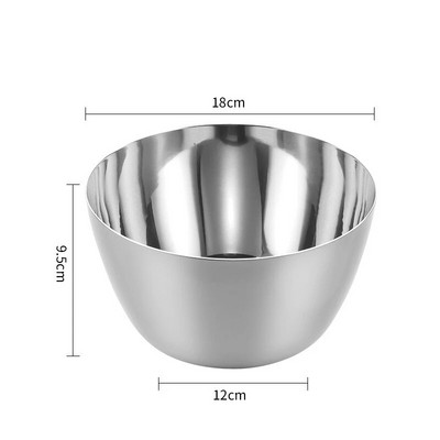 Купи за плодова салата с плоско дъно от неръждаема стомана Купа за супа Ramen с голям капацитет Миксер за яйца Контейнер за храна Кухненски съдове и прибори