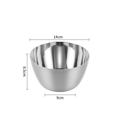 Купи за плодова салата с плоско дъно от неръждаема стомана Купа за супа Ramen с голям капацитет Миксер за яйца Контейнер за храна Кухненски съдове и прибори
