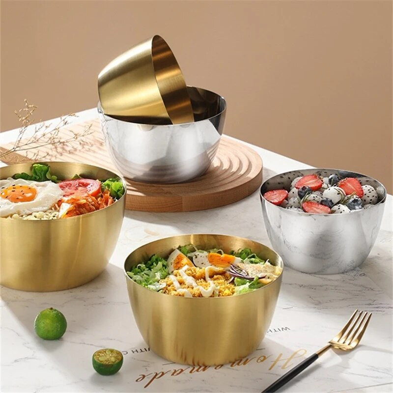 Από ανοξείδωτο ατσάλι Με επίπεδο κάτω μέρος Μπολ για φρουτοσαλάτες Ramen μεγάλης χωρητικότητας Μπολ Σούπας Μίξερ αυγών Δοχείο φαγητού Επιτραπέζια σκεύη κουζίνας