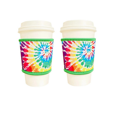 2 DB neoprén hőálló 4 mm vastag, szigetelt, újrafelhasználható forró kávés csésze hüvelyek forró kávéhoz és teához 12-24 oz