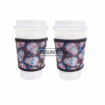 2 DB neoprén hőálló 4 mm vastag, szigetelt, újrafelhasználható forró kávés csésze hüvelyek forró kávéhoz és teához 12-24 oz