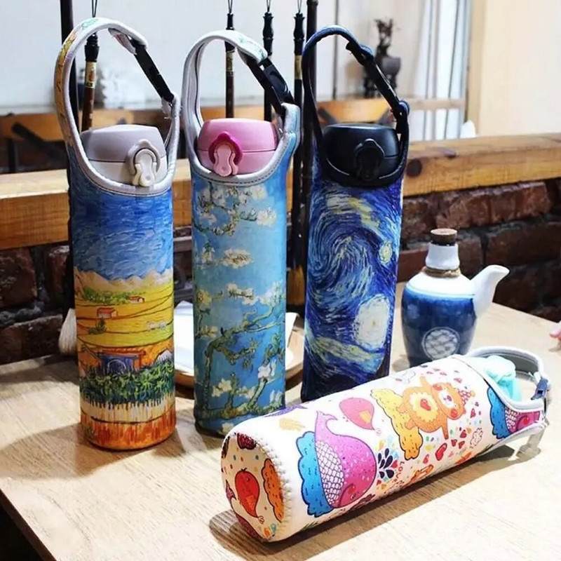 1 db hordozható sport vizes palack fedő szigetelő hüvely táska tok vákuum csésze tasak kültéri kemping ivóeszköz tartozékok