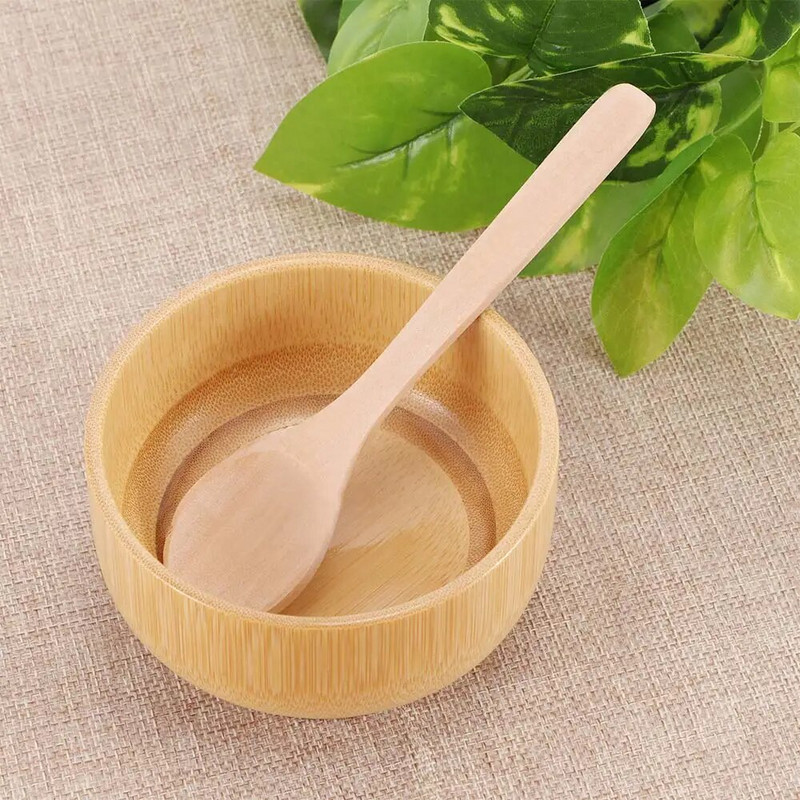 1 τμχ Φυσικό Μπολ Μπαμπού Σκαλιστό στο χέρι Στρογγυλό Μπολ Ασφαλές Μη τοξικό Μπολ Ρυζιού για βρέφη Φιλικό προς το περιβάλλον Επιτραπέζια σκεύη