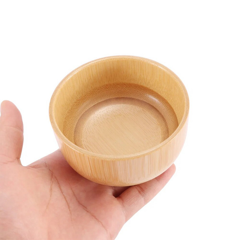 1 τμχ Φυσικό Μπολ Μπαμπού Σκαλιστό στο χέρι Στρογγυλό Μπολ Ασφαλές Μη τοξικό Μπολ Ρυζιού για βρέφη Φιλικό προς το περιβάλλον Επιτραπέζια σκεύη