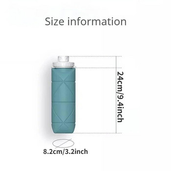 1Pc 600ml Πτυσσόμενο φορητό επαναχρησιμοποιήσιμο σιλικόνης αθλητικό μπουκάλι νερού Φορητά μπουκάλια νερού Camping για ποδήλατο