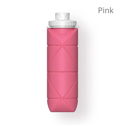 1Pc 600ml Πτυσσόμενο φορητό επαναχρησιμοποιήσιμο σιλικόνης αθλητικό μπουκάλι νερού Φορητά μπουκάλια νερού Camping για ποδήλατο