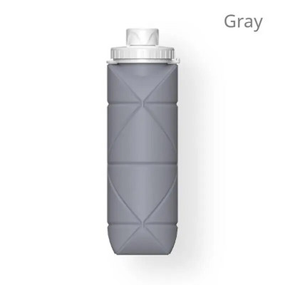 1Pc 600ml Πτυσσόμενο φορητό επαναχρησιμοποιήσιμο σιλικόνης αθλητικό μπουκάλι νερού Φορητά μπουκάλια νερού Camping για ποδήλατο