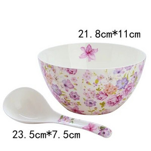 8-инчова голяма купа за сервиране от костен порцелан за вечеря, порцеланова купа за супа, керамична купа за салата с пуканки, сервиз за купа за смесване