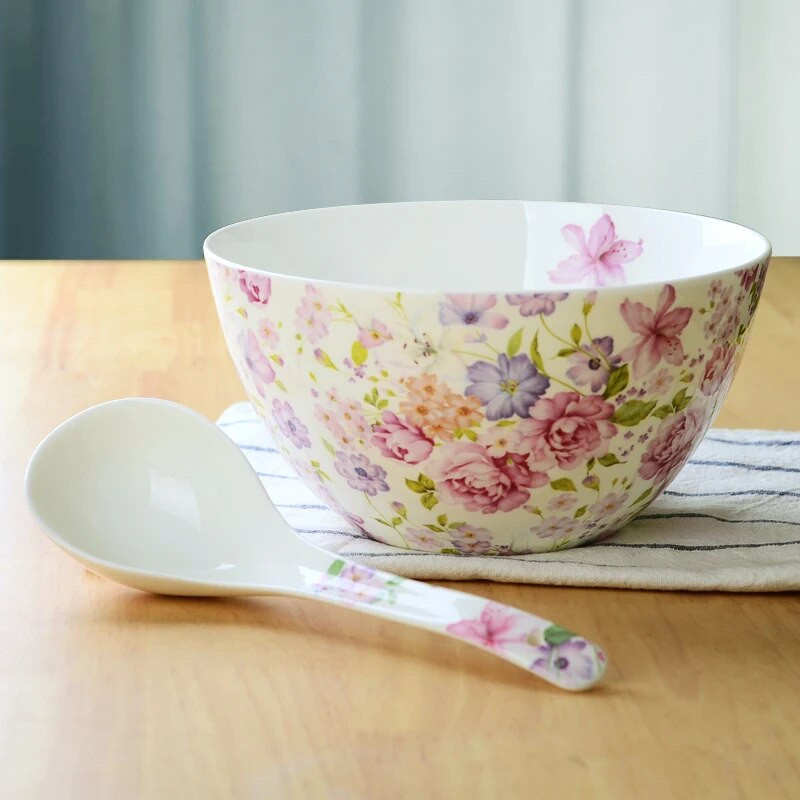 8 ιντσών, μεγάλο μπολ σερβιρίσματος πορσελάνης για δείπνο, πορσελάνινο μπολ για σούπα, κεραμικό μπολ σαλάτας ποπ κορν, σέρβις μπολ ανάμειξης