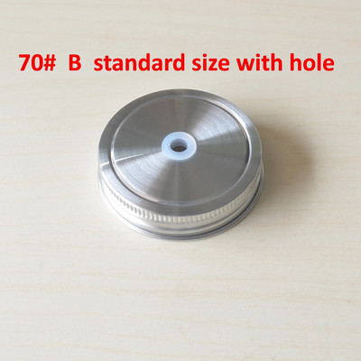 304 Rozsdamentes acél fedelek Mason palackhoz, Mason kanna zárófedél szalma lyukkal, széles száj a befőttespohárhoz Rozsdavédelem