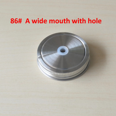 304 Rozsdamentes acél fedelek Mason palackhoz, Mason kanna zárófedél szalma lyukkal, széles száj a befőttespohárhoz Rozsdavédelem